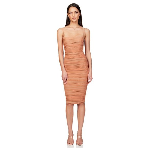 brown satin short dress NOOKIE - DARLING MAXI